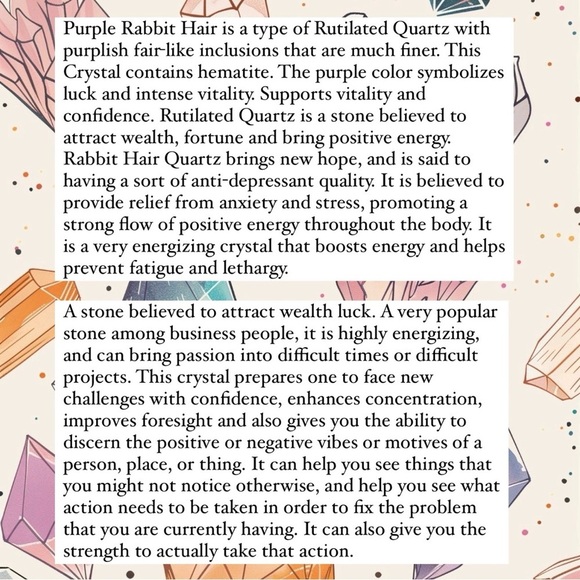 Purple Rabbit Hair Rutilated Quartz Bracelet 9mm - Picture 3 of 3